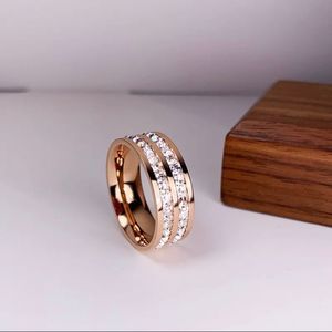 💎 Double Row CZ Rose Gold Band
